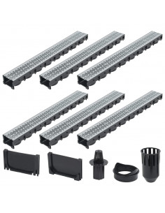 Canalette di Drenaggio 6 pz Acciaio Zincato 6 m 2