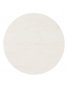 Piano Tavolo Bianco Ø40x2,5 cm in Legno Massello di Pino 2