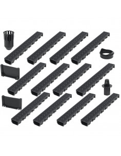 Canalette di Drenaggio 12 pz Plastica 12 m 2