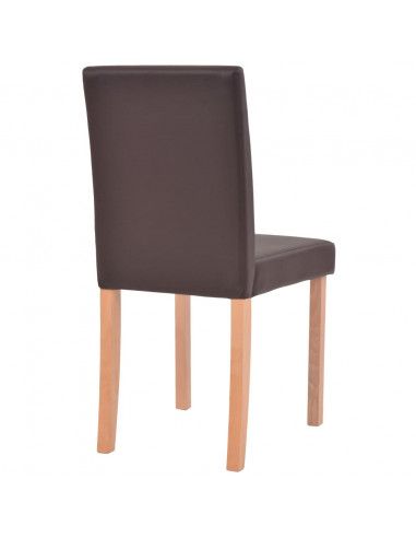 Sedie e Tavolo Pranzo 7 pz in Pelle Artificiale Quercia Marrone