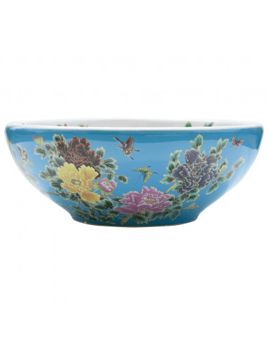 Lavabo da Appoggio Multicolore Rotondo Φ41x14 cm Ceramica