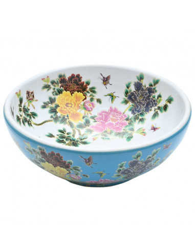 Lavabo da Appoggio Multicolore Rotondo Φ41x14 cm Ceramica