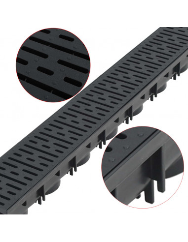 Canalette di Drenaggio 12 pz Plastica 12 m