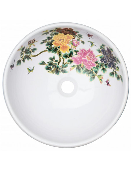 Lavabo da Appoggio Multicolore Rotondo Φ41x14 cm Ceramica