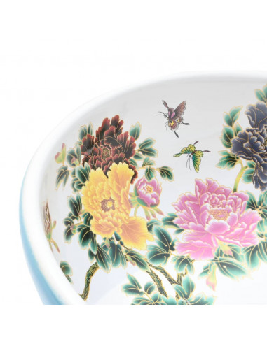Lavabo da Appoggio Multicolore Rotondo Φ41x14 cm Ceramica