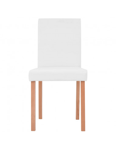 Sedie e Tavolo Pranzo 7 pz in Pelle Artificiale Quercia Crema