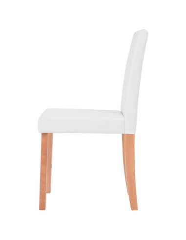 Sedie e Tavolo Pranzo 7 pz in Pelle Artificiale Quercia Crema