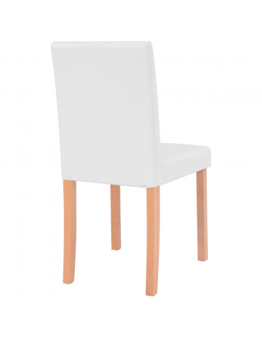 Sedie e Tavolo Pranzo 7 pz in Pelle Artificiale Quercia Crema