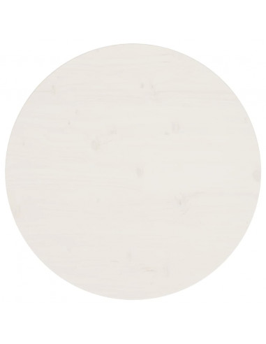 Piano Tavolo Bianco Ø60x2,5 cm in Legno Massello di Pino