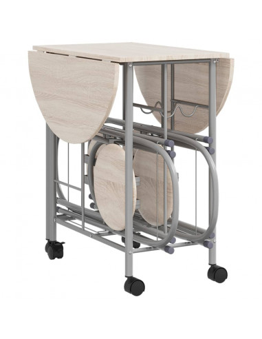 Set Tavolo e Sedie 5 pz Pieghevoli in MDF