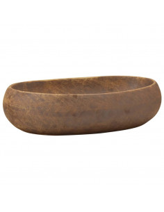 Lavabo da Appoggio Marrone Ovale 59x40x15 cm Ceramica 2