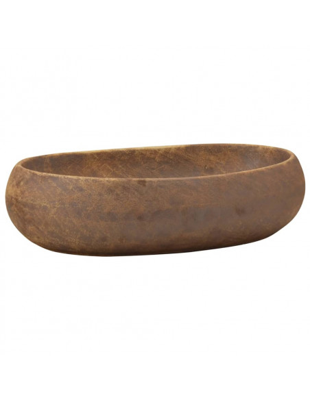 Lavabo da Appoggio Marrone Ovale 59x40x15 cm Ceramica