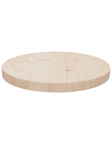 Piano Tavolo Ø30x2,5 cm in Legno Massello di Pino
