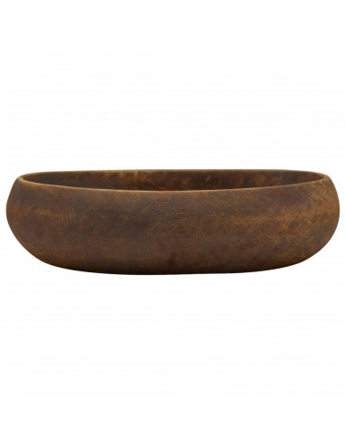Lavabo da Appoggio Marrone Ovale 59x40x15 cm Ceramica