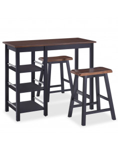 Set da Bar 3 pz in MDF Nero 2