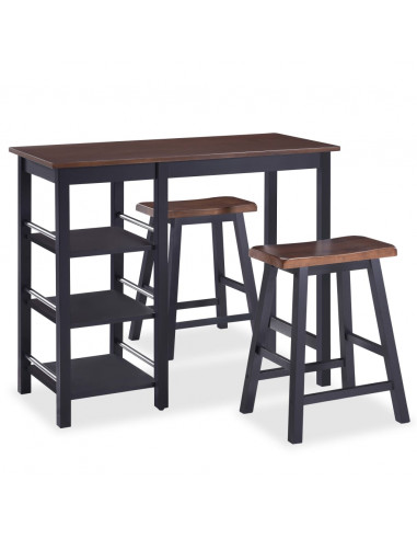 Set da Bar 3 pz in MDF Nero