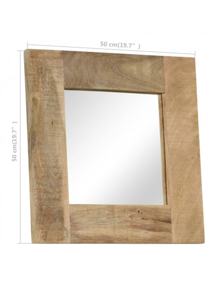 Specchio in Legno Massello di Mango 50x50 cm