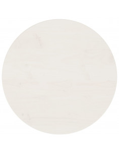 Piano Tavolo Bianco Ø50x2,5 cm in Legno Massello di Pino 2