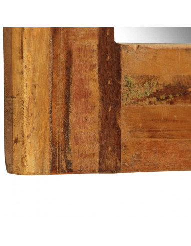 Specchio da Parete in Legno Massello di Recupero 60x60 cm