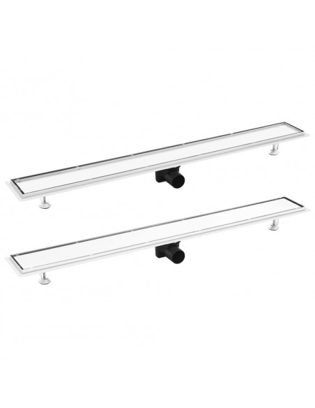 Scarico Doccia 2-in-1 con Copertura 103x14 cm in Acciaio Inox