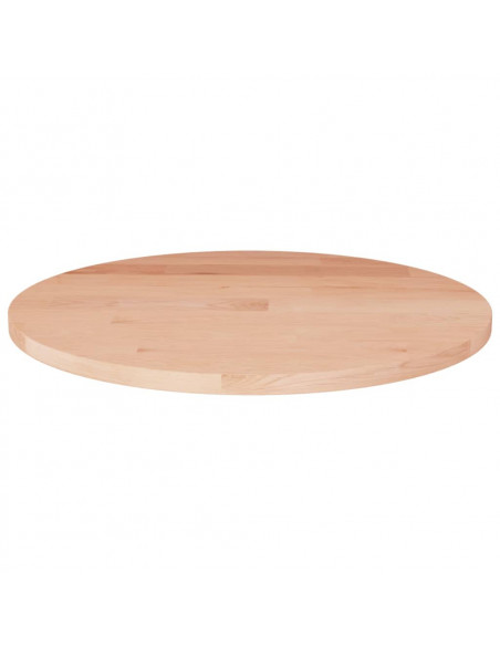 Piano Tavolo Rotondo Ø40x1,5 cm Massello di Rovere Non Trattato