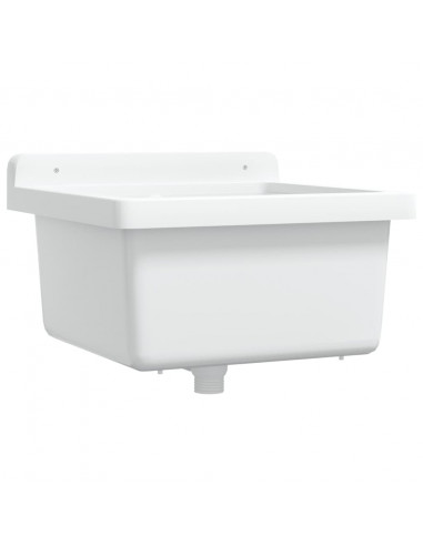 Lavabo a Parete Bianco 40x40x24 cm in Resina