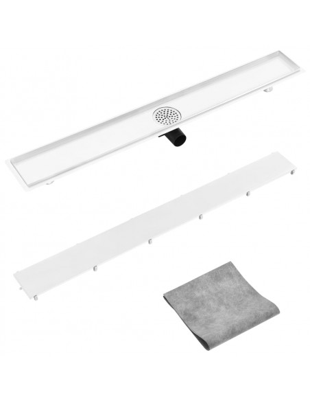 Scarico Doccia 2-in-1 con Copertura 103x14 cm in Acciaio Inox
