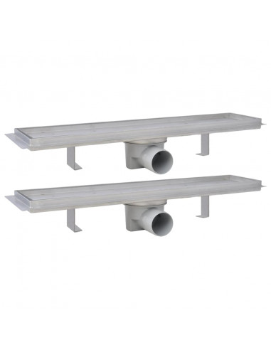 Scarico Doccia Lineare 2 pz 530x140 mm in Acciaio Inossidabile