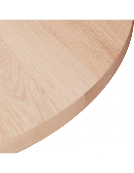 Piano Tavolo Rotondo Ø50x1,5 cm Massello di Rovere Non Trattato