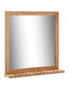 Specchio da Bagno 60x12x62 cm in Legno Massello di Noce 2