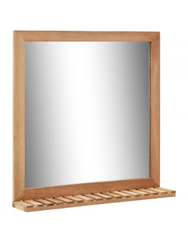 Specchio da Bagno 60x12x62 cm in Legno Massello di Noce