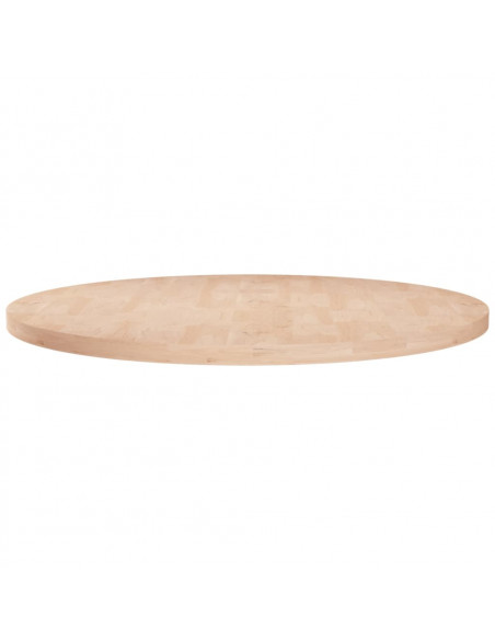 Piano Tavolo Rotondo Ø60x2,5 cm Massello di Rovere Non Trattato