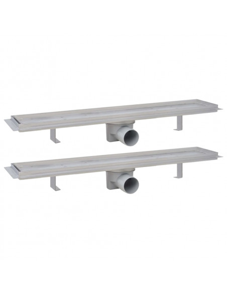 Scarico Doccia Lineare 2 pz 630x140 mm Acciaio Inossidabile