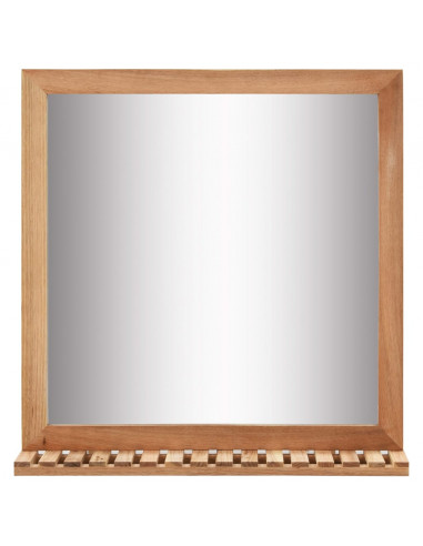 Specchio da Bagno 60x12x62 cm in Legno Massello di Noce