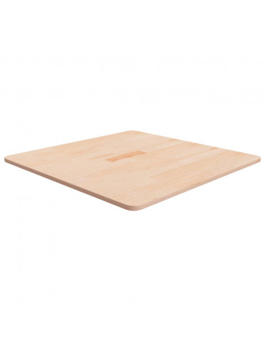 Piano Tavolo Quadrato 70x70x1,5cm Massello Rovere Non Trattato