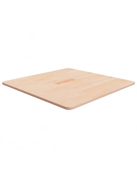 Piano Tavolo Quadrato 70x70x1,5cm Massello Rovere Non Trattato