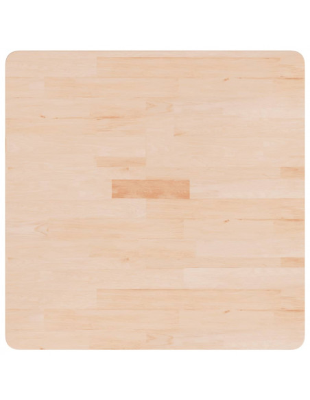 Piano Tavolo Quadrato 70x70x1,5cm Massello Rovere Non Trattato