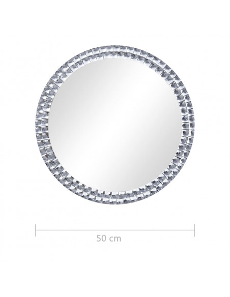 Specchio da Parete 50 cm in Vetro Temperato