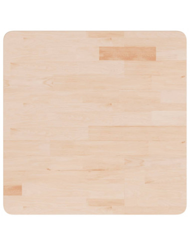 Piano Tavolo Quadrato 60x60x1,5 cm Massello Rovere Non Trattato