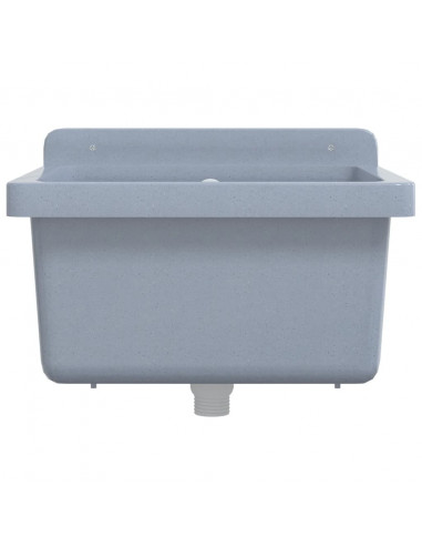 Lavabo a Parete Grigio 40x40x24 cm in Resina