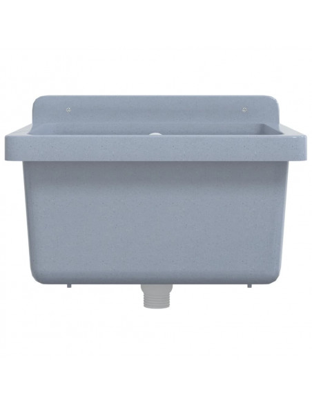 Lavabo a Parete Grigio 40x40x24 cm in Resina