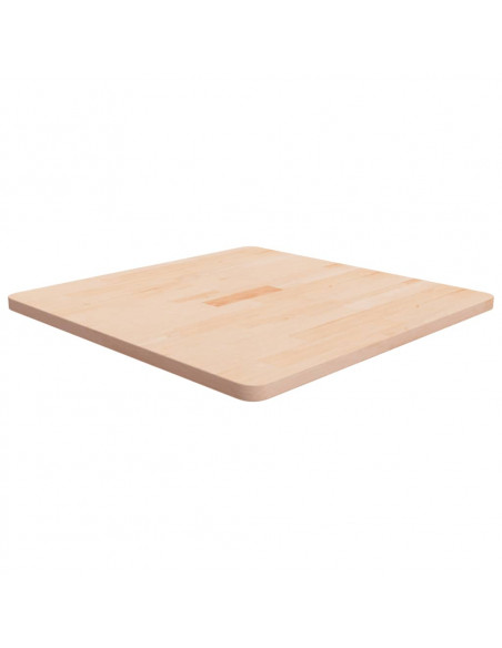 Piano Tavolo Quadrato 70x70x2,5 cm Massello Rovere Non Trattato