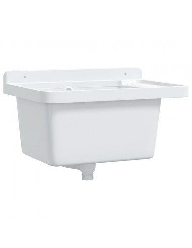 Lavabo a Parete Bianco 50x35x24 cm in Resina