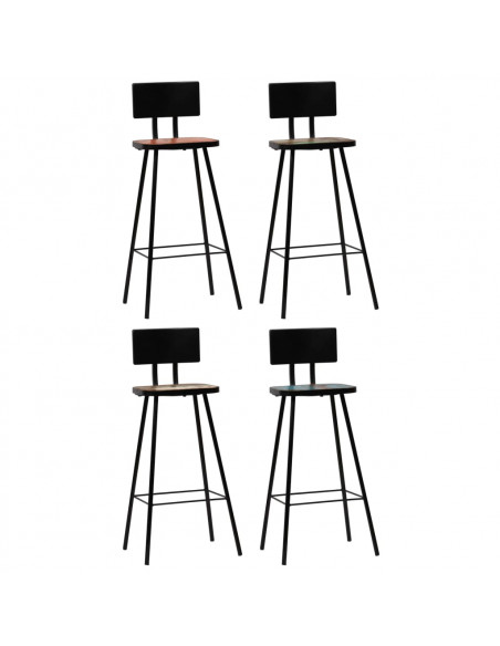 Set da Bar 5 pz in Legno Massello di Recupero Multicolore