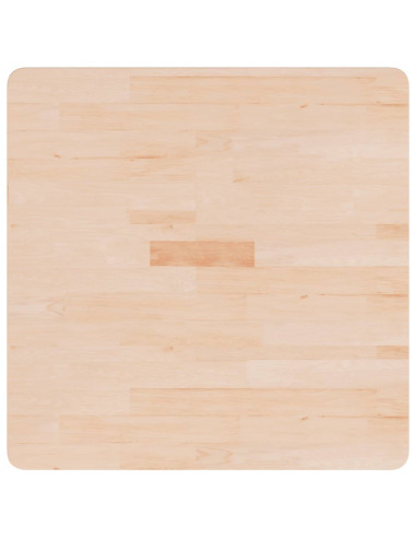 Piano Tavolo Quadrato 70x70x2,5 cm Massello Rovere Non Trattato