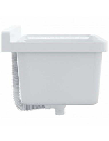 Lavabo a Parete Bianco 50x35x24 cm in Resina