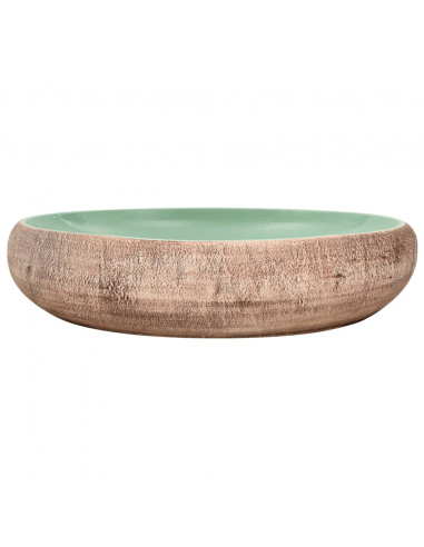 Lavabo da Appoggio Verde e Marrone Ovale 59x40x15 cm Ceramica