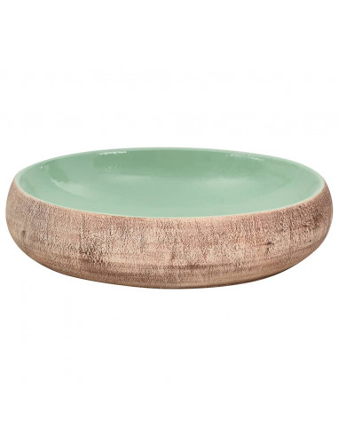 Lavabo da Appoggio Verde e Marrone Ovale 59x40x15 cm Ceramica