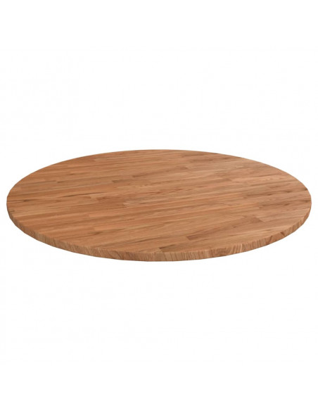 Piano Tavolo Rotondo Marrone Chiaro Ø70x1,5 cm Rovere Trattato