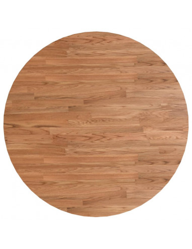 Piano Tavolo Rotondo Marrone Chiaro Ø70x1,5 cm Rovere Trattato